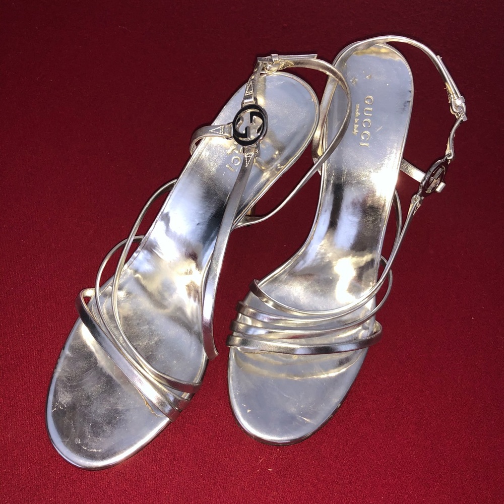 Silver Gucci Sandals